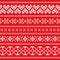 Festive Sweater Fairisle Design. Red Seamless Knitted Pattern. Fair isle seamless pattern. Vintage sweater ornament. Christmas