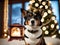 Festive Tails: Professional Bokeh Tales dog portrait