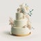 Festive three tier wedding cake. Creative dessert concept
