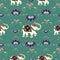 Festive typical indian elephant pattern