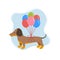 Festive vector card dachshund happy birthdayFestive vector postcard dachshund happy birthday new design