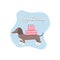 Festive vector card dachshund happy birthdayFestive vector postcard dachshund happy birthday new design