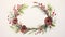 Festive Watercolor Holiday Wreath Workshop with Ribbons, Berries, and Pinecones on White Background AI Generated