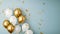 Festive white and gold balloons background