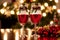 Festive Wine Glass Charms for a Merry Christmas Celebration.AI Generated