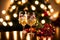 Festive Wine Glass Charms for a Merry Christmas Celebration.AI Generated