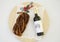 Festive wine and rustic Romanian sweet bread with cinnamon