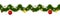 Festive winter garland for websites. Christmas and New Year festoon with coniferous torse, holiday lights, star, glass ornaments a