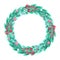 Festive wreath with red berries
