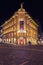 Festively decorated department store in Preseren Square in Ljubljana in december