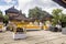 Festively decorated Hindu temple Pura Ped, in Nusa Penida-Bali, Indon