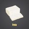 Feta cheese slice color flat icon