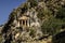 Fethiye, Turkey, Lycian tomb close-up on a rock