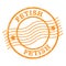 FETISH, text written on orange  postal stamp
