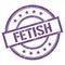 FETISH text written on purple violet vintage stamp