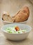 Fetta salad and bread