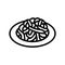 fettuccine alfredo italian cuisine line icon vector illustration