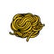 Fettuccine pasta doodle icon, vector illustration