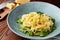 Fettuccine pasta with pesto sauce