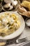 Fettuccine Pasta Plate with Creamy Alfredo Sauce