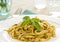 Fettuccine with pesto