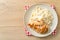 Fettucine pasta white creamy sauce with grilled chicken