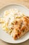 Fettucine pasta white creamy sauce with grilled chicken