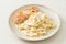 Fettucine pasta white creamy sauce with grilled chicken