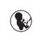 Fetus icon. Embryo Anatomy Mediacl health sketch illustration