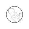 Fetus icon. Embryo sketch illustration