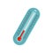 Fever thermometer icon, flat style