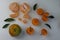 A few Clementine fruits along with oranges