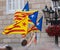 Few flying Catalonia flags