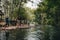 Few locals on bamboo rafts