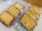 A few packaged yellow sponge cakes snacks on display