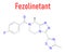 Fezolinetant drug molecule NK3 receptor inhibitor skeletal formula.