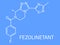 Fezolinetant drug molecule, NK3 receptor inhibitor. Skeletal formula.