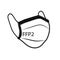 FFP2 face mask icon symbol sign flat design vector illustration