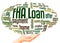 FHA loan word cloud hand sphere concept