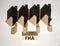 FHA symbol. Houses created by shadows from cubes. The word `FHA - federal housing administration` on a wooden block. Beautiful