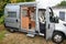 Fiat ducato campereve brand RV holiday grey motor home with side awning campervan