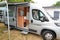 Fiat ducato RV holiday grey motor home with open awning campervan