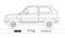 Fiat Panda 30 vintage classic car silhouette, illustration