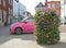 Fiat pink car about town