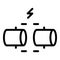 Fiber connection icon outline vector. Wire fibre