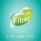 Fiber in Foods Slim Shape and Vitamin Concept Label Vector