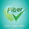 Fiber in Foods Slim Shape and Vitamin Concept Label Vector