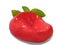 Fiberglass seat made into strawberry shape isolated