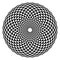 Fibonacci pattern, black and white triangle checkered circle
