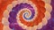 Fibonacci swirl, colorful pattern rotating, spiraliform fractal revolving background. Abstract twirling around center, flower,